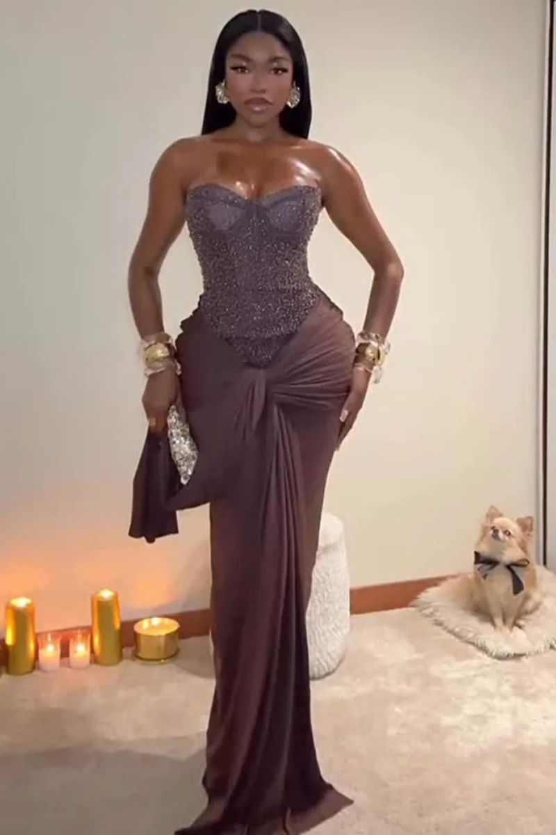 Brown Prom dress	