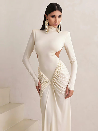 Evelyn Side-Slit Maxi Dress in White