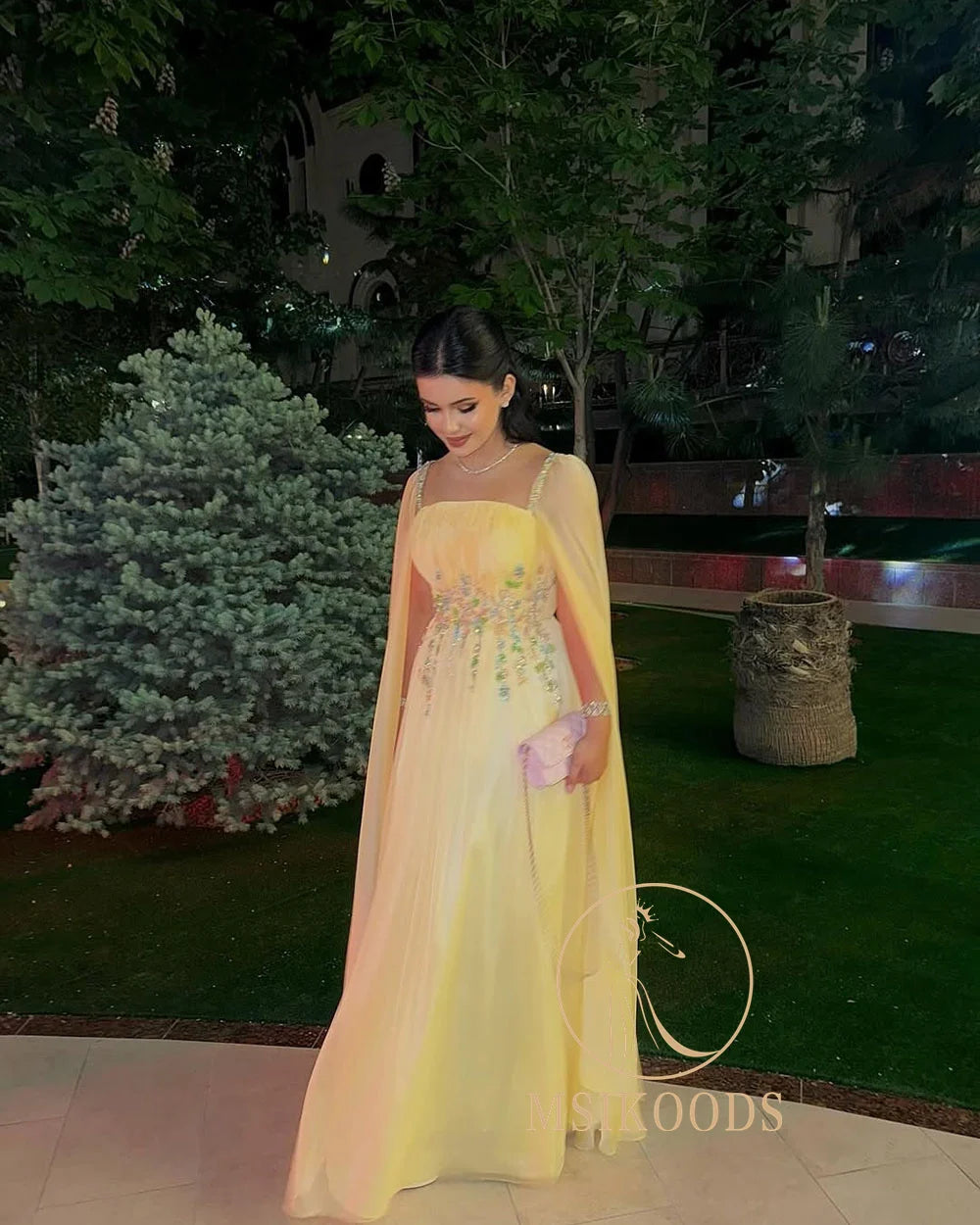 Liora Strapless Maxi Dress in Yellow