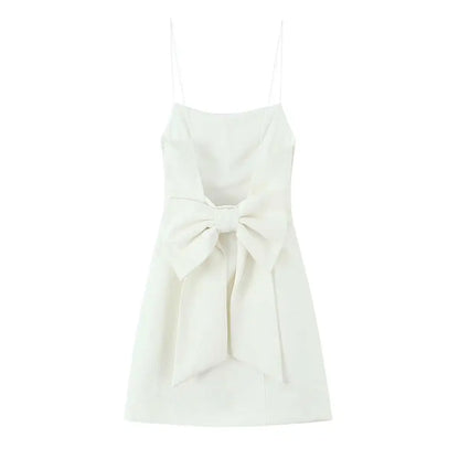 Chloe Spaghetti-Strap A-Line Mini Dress in White