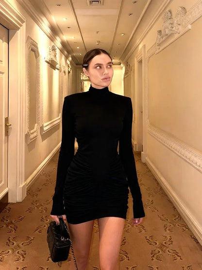 Mila Long-Sleeve Leopard Print Mini Dress