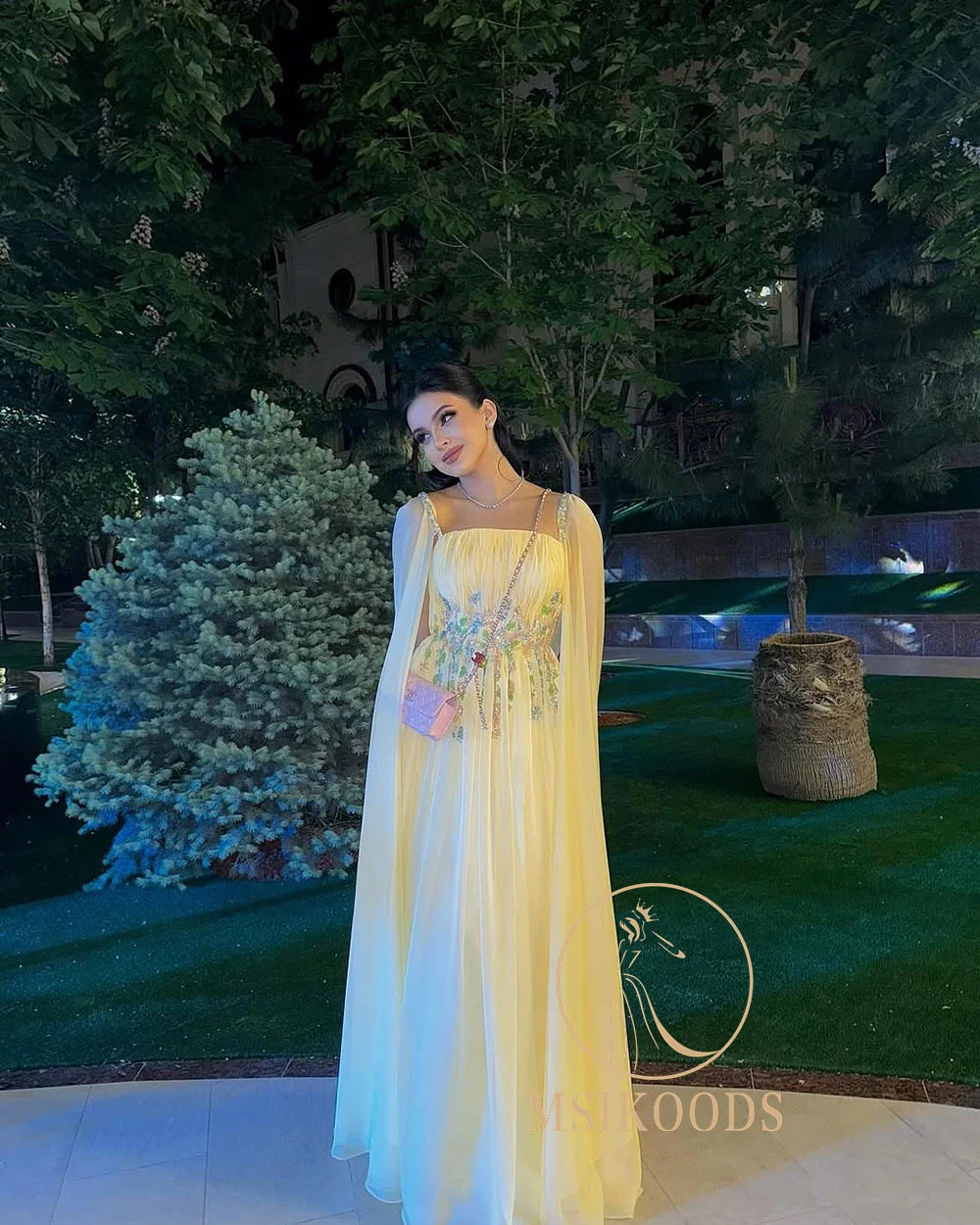 Liora Strapless Maxi Dress in Yellow