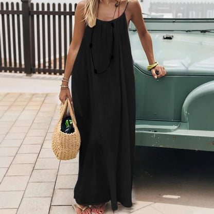 Layla Spaghetti-Strap Open Back Flowing Maxi Dress