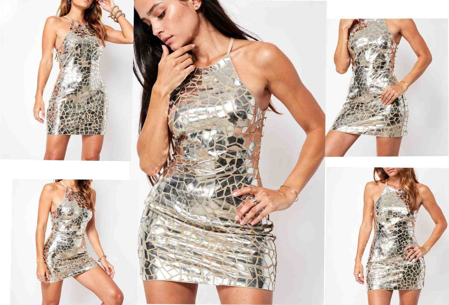 MIni Dresses In Silver